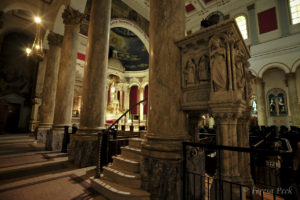 St. Adalbert Church, west pulpit, Pilsen